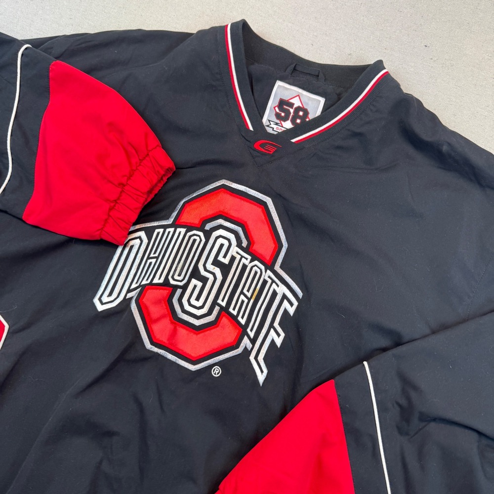 58 Sports XL Windbreaker Men Ohio State Buckeyes Embroidered V-Neck Pullover